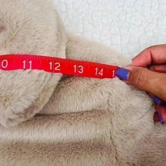 NWT Say What? Beige Faux-Fur Plush Bomber Zip Jacket Size XS - Picture 10 of 13